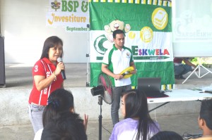 Ms. Vivian Odiame â€“ Principal of Santigo 1, Elementary School, delivering her opening remarks.